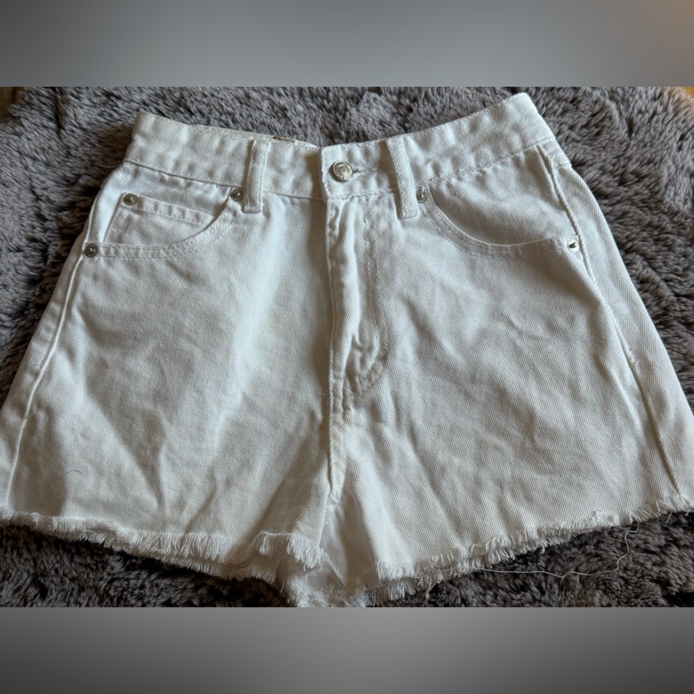 White Fox White Denim high waisted Shorts